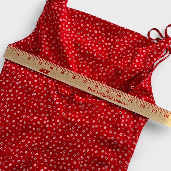 Charlie Holiday Red Floral Print Mini Dress Sundress Cottagecore Casual - Picture 7 of 16